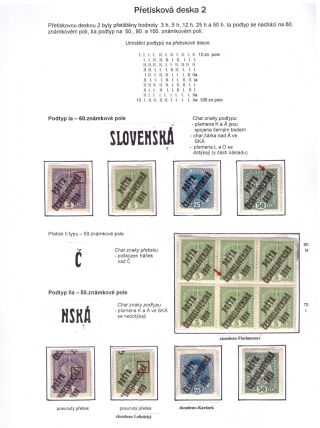 UNTERTYPE DES ÜBERDRUCKES "A" DER AUSGABE POŠTA ČESKOSLOVENSKÁ 1919 – Blatt 10