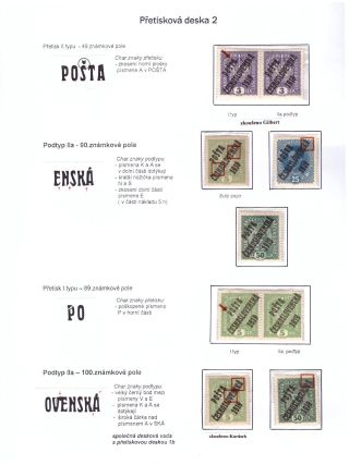 UNTERTYPE DES ÜBERDRUCKES "A" DER AUSGABE POŠTA ČESKOSLOVENSKÁ 1919 – Blatt 11