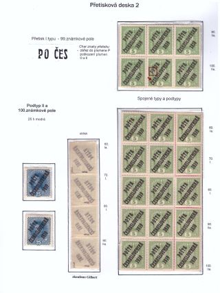 UNTERTYPE DES ÜBERDRUCKES "A" DER AUSGABE POŠTA ČESKOSLOVENSKÁ 1919 – Blatt 12