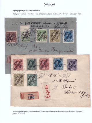 PODTYPY PŘETISKU "A" EMISE POŠTA ČESKOSLOVENSKÁ 1919 – list 17