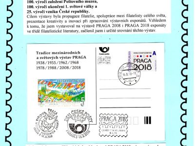 SVĚTOVÁ VÝSTAVA POŠTOVNÍCH ZNÁMEK PRAGA 2018