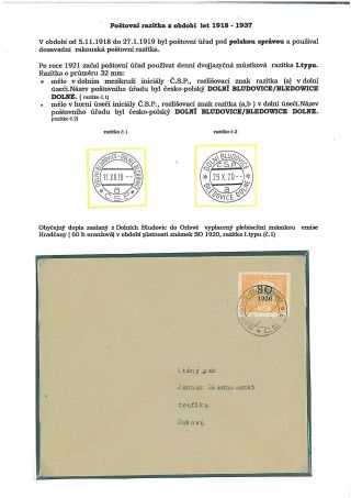 HISTORIE A RAZÍTKA POŠTOVNÍHO ÚŘADU DOLNÍ BLUDOVICE – list 10
