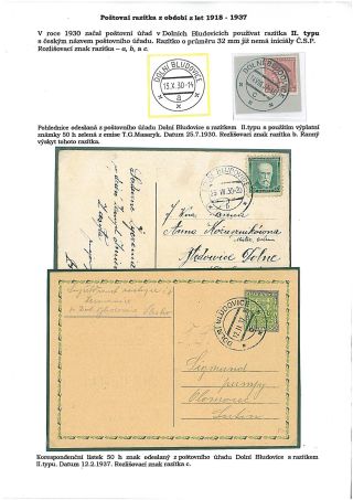 HISTORIE A RAZÍTKA POŠTOVNÍHO ÚŘADU DOLNÍ BLUDOVICE – list 12