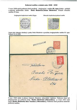 HISTORIE A RAZÍTKA POŠTOVNÍHO ÚŘADU DOLNÍ BLUDOVICE – list 14