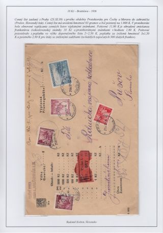 CZECHOSLOVAKIA 1918-39: 10 K BRATISLAVA – sheet 10