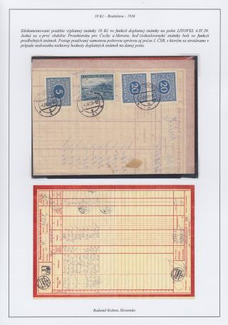 CZECHOSLOVAKIA 1918-39: 10 K BRATISLAVA – sheet 12