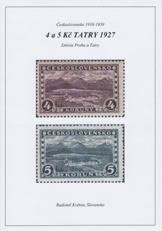 TSCHECHOSLOWAKEI 1918-39: 4 und 5 K HOHE TATRA – Blatt 1