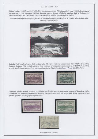 TSCHECHOSLOWAKEI 1918-39: 4 und 5 K HOHE TATRA – Blatt 2