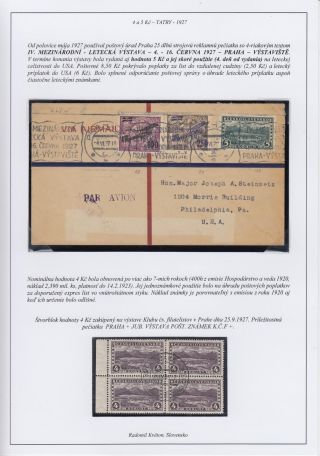 TSCHECHOSLOWAKEI 1918-39: 4 und 5 K HOHE TATRA – Blatt 3