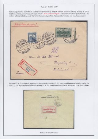 TSCHECHOSLOWAKEI 1918-39: 4 und 5 K HOHE TATRA – Blatt 14