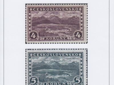 CZECHOSLOVAKIA 1918-39: 4 and 5 K HIGH TATRAS
