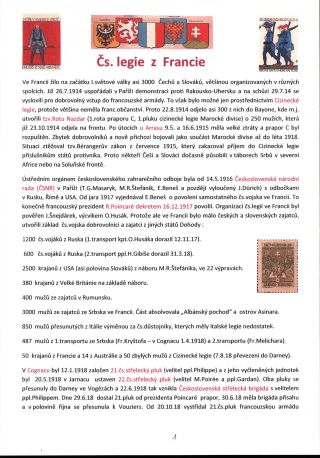 CZECHOSLOVAK LEGIONS FROM FRANCE – sheet 1