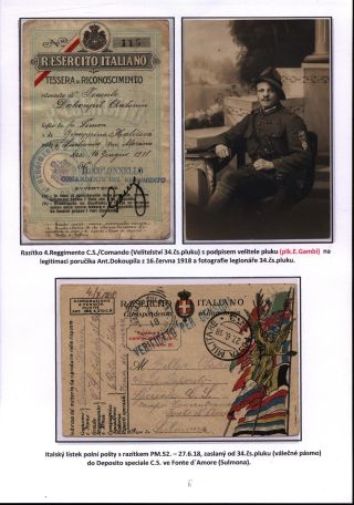 CZECHOSLOVAK LEGIONS IN ITALY – sheet 6