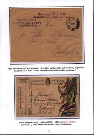 CZECHOSLOVAK LEGIONS IN ITALY – sheet 13