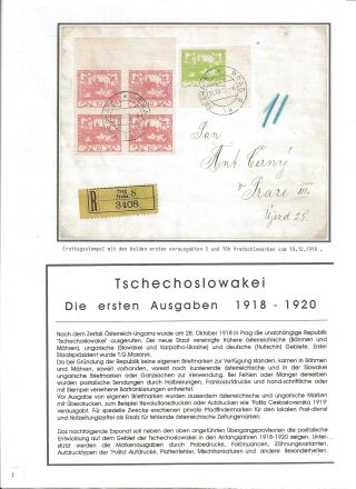CZECHOSLOVAK FIRST STAMPS ISSUES 1918-1920 – sheet 1