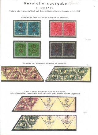 CZECHOSLOVAK FIRST STAMPS ISSUES 1918-1920 – sheet 5
