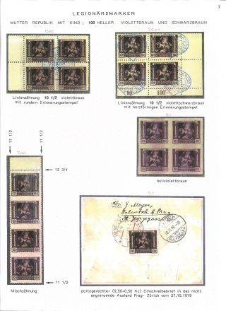 CZECHOSLOVAK FIRST STAMPS ISSUES 1918-1920 – sheet 50
