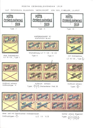 CZECHOSLOVAK FIRST STAMPS ISSUES 1918-1920 – sheet 59