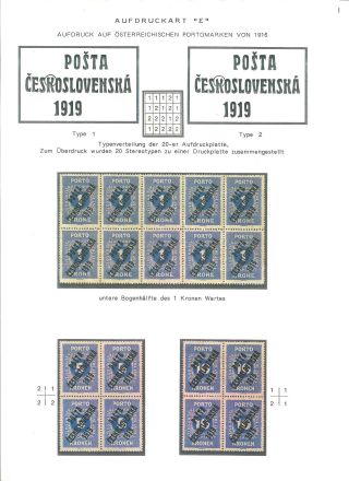 CZECHOSLOVAK FIRST STAMPS ISSUES 1918-1920 – sheet 64
