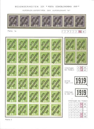 CZECHOSLOVAK FIRST STAMPS ISSUES 1918-1920 – sheet 68