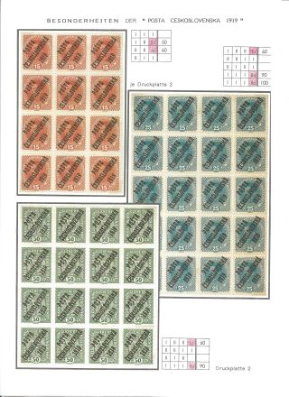 CZECHOSLOVAK FIRST STAMPS ISSUES 1918-1920 – sheet 69