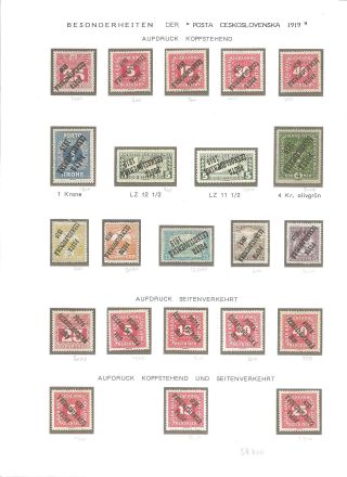 CZECHOSLOVAK FIRST STAMPS ISSUES 1918-1920 – sheet 70