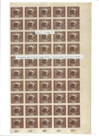CZECHOSLOVAK FIRST STAMPS ISSUES 1918-1920 – sheet 111