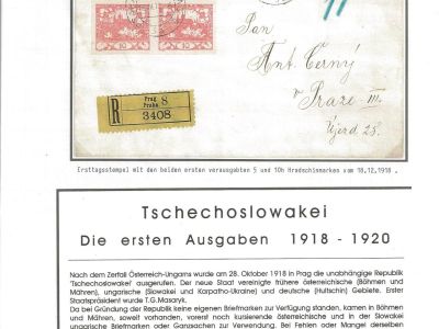 CZECHOSLOVAK FIRST STAMPS ISSUES 1918-1920