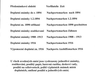 DOPLATNÍ ZNÁMKY RAKOUSKA 1894-1916