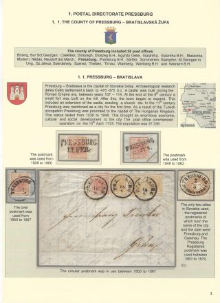 STEMPELN VON SLOWAKISCHEN POSTAMTEN, IN DER ZEITRAUM 1850-1867 – Blatt 3