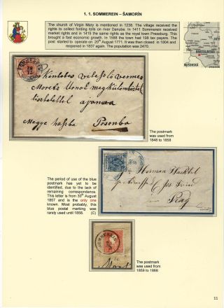 STEMPELN VON SLOWAKISCHEN POSTAMTEN, IN DER ZEITRAUM 1850-1867 – Blatt 11