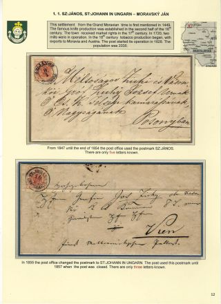 STEMPELN VON SLOWAKISCHEN POSTAMTEN, IN DER ZEITRAUM 1850-1867 – Blatt 12