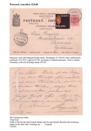 FINSKÁ SMUTEČNÍ ZNÁMKA – list 13