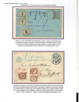 HUNGARY: UPU SHIPMENTS BURDENED WITH POSTAGE DUE 1900-1918 – sheet 4