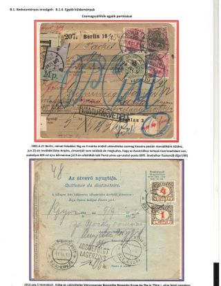 HUNGARY: UPU SHIPMENTS BURDENED WITH POSTAGE DUE 1900-1918 – sheet 5