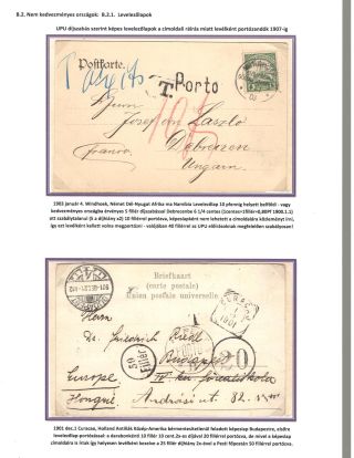 HUNGARY: UPU SHIPMENTS BURDENED WITH POSTAGE DUE 1900-1918 – sheet 7