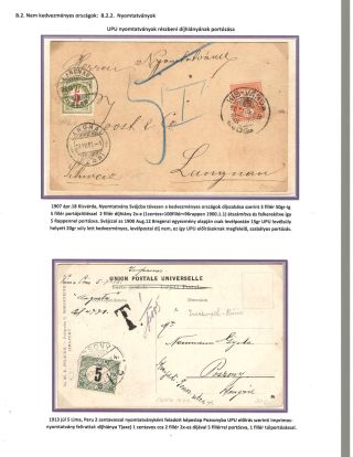 HUNGARY: UPU SHIPMENTS BURDENED WITH POSTAGE DUE 1900-1918 – sheet 8