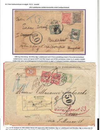 HUNGARY: UPU SHIPMENTS BURDENED WITH POSTAGE DUE 1900-1918 – sheet 10