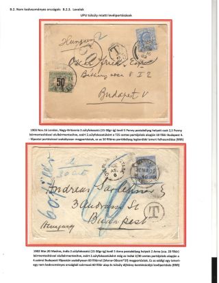 HUNGARY: UPU SHIPMENTS BURDENED WITH POSTAGE DUE 1900-1918 – sheet 11