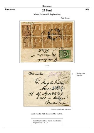 RUMÄNIEN: KÖNIG FERDINAND 1920-26 – Blatt 52