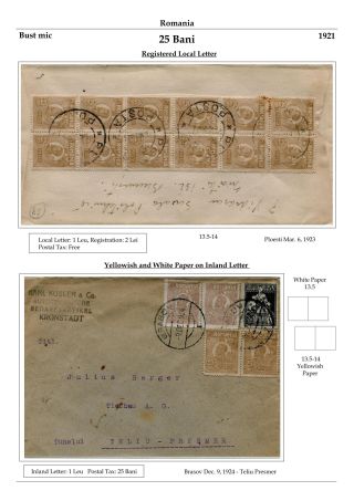 RUMÄNIEN: KÖNIG FERDINAND 1920-26 – Blatt 63