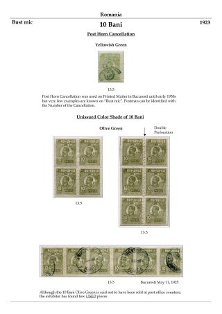 RUMÄNIEN: KÖNIG FERDINAND 1920-26 – Blatt 92
