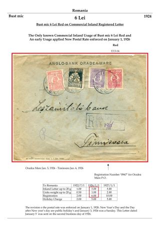 RUMÄNIEN: KÖNIG FERDINAND 1920-26 – Blatt 108