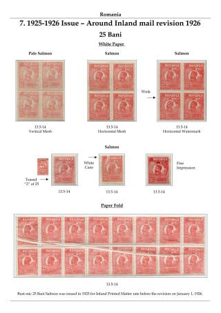 RUMÄNIEN: KÖNIG FERDINAND 1920-26 – Blatt 117