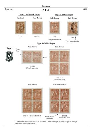RUMÄNIEN: KÖNIG FERDINAND 1920-26 – Blatt 122