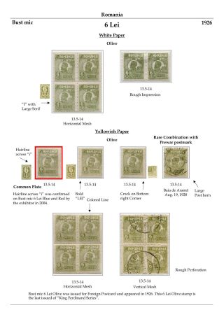 RUMÄNIEN: KÖNIG FERDINAND 1920-26 – Blatt 126