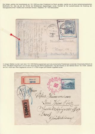 POSTAL TRAFFIC IN PROTECTORATE BOHEMIA AND MORAVIA 1939-1945 – sheet 3