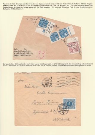 POSTAL TRAFFIC IN PROTECTORATE BOHEMIA AND MORAVIA 1939-1945 – sheet 8