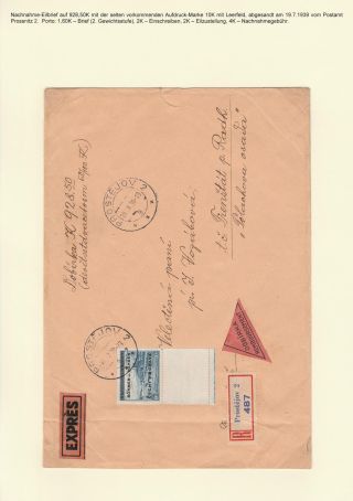 POSTAL TRAFFIC IN PROTECTORATE BOHEMIA AND MORAVIA 1939-1945 – sheet 10
