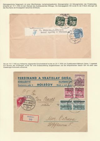 POSTAL TRAFFIC IN PROTECTORATE BOHEMIA AND MORAVIA 1939-1945 – sheet 15